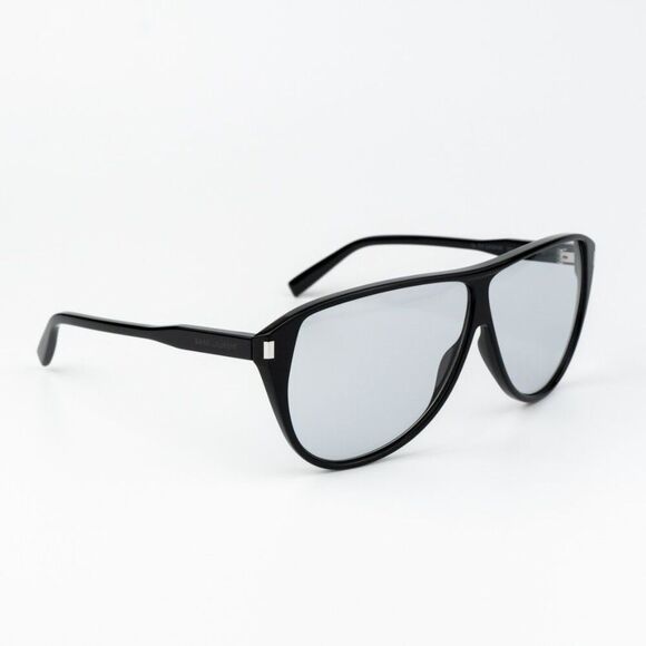 NEW Saint Laurent SL731 GASPAR  001 Black Light Blue Aviator Unisex Sunglasses - Picture 4 of 14